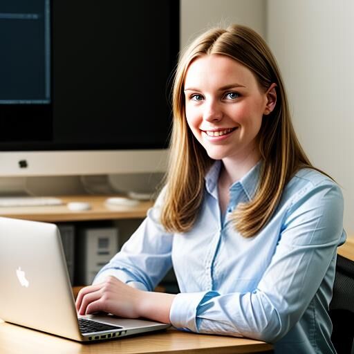 Smiling customer service agent